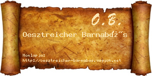 Oesztreicher Barnabás névjegykártya